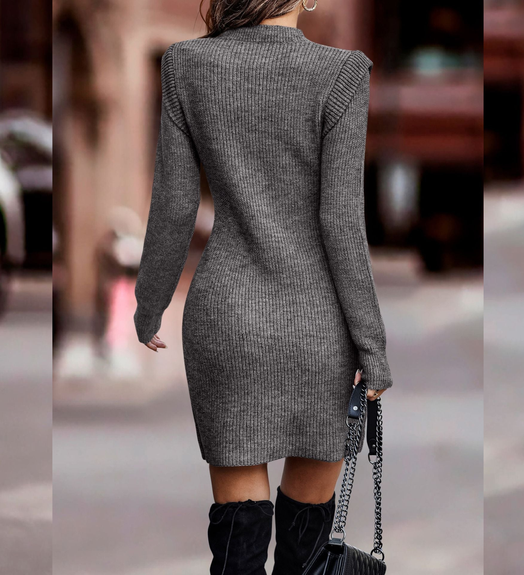 Valenzora | Knit dress - elegant women's fitted sweater dress
