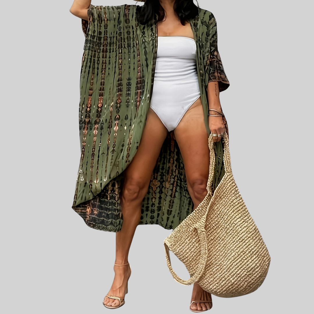 Valenzora Midi Kimono – Boho – Allover Print Loose Fit