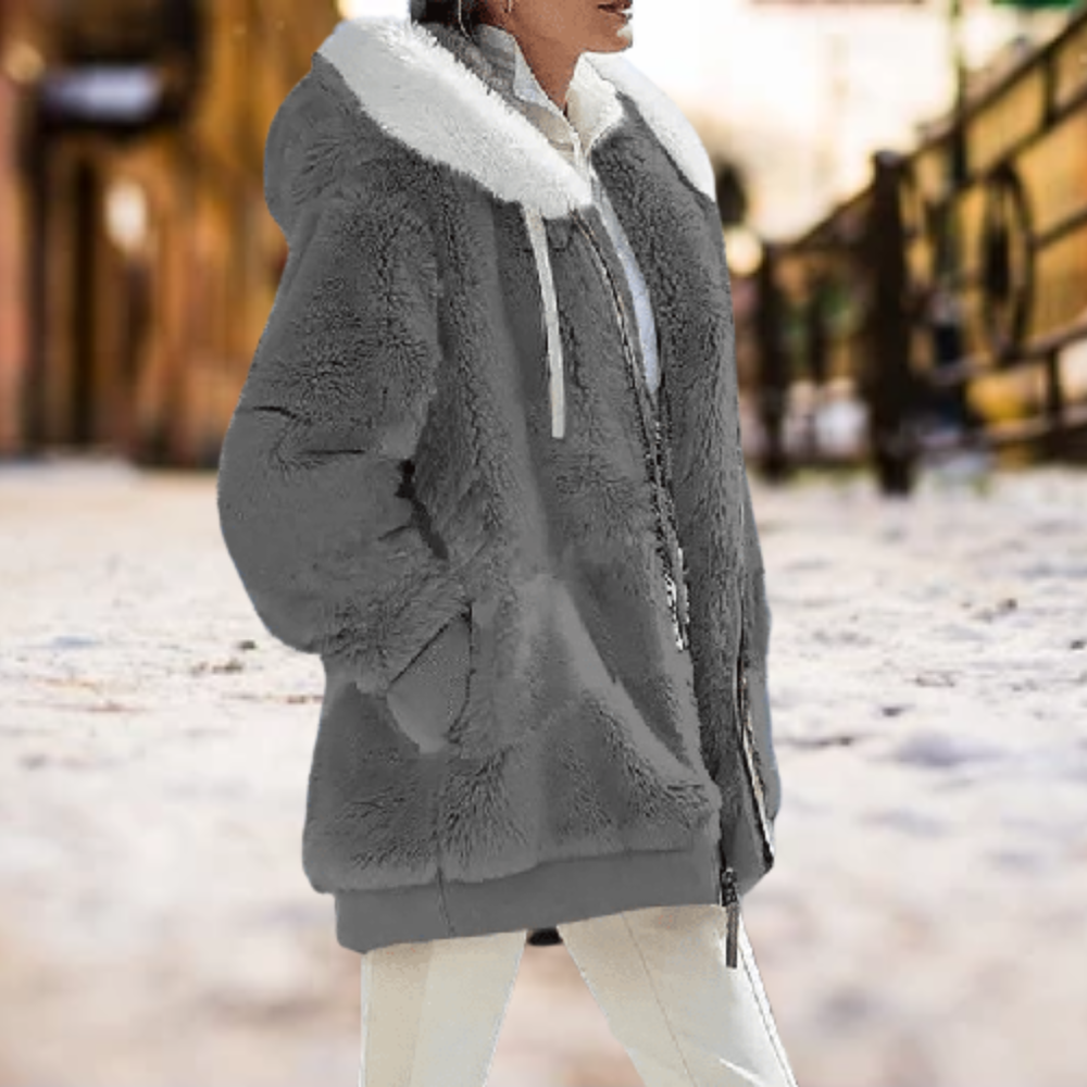 The most comfortable winter plush hooded jacket