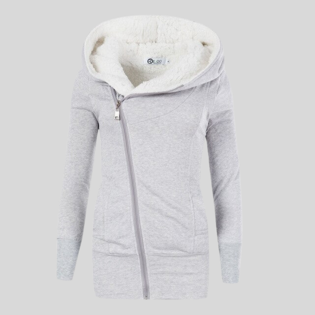 Fleece cardigan with hood