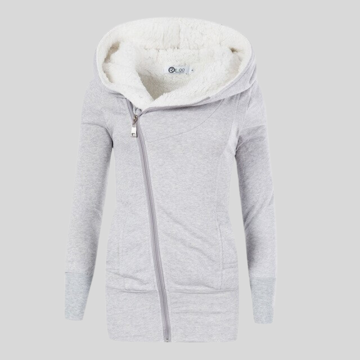 Fleece cardigan with hood