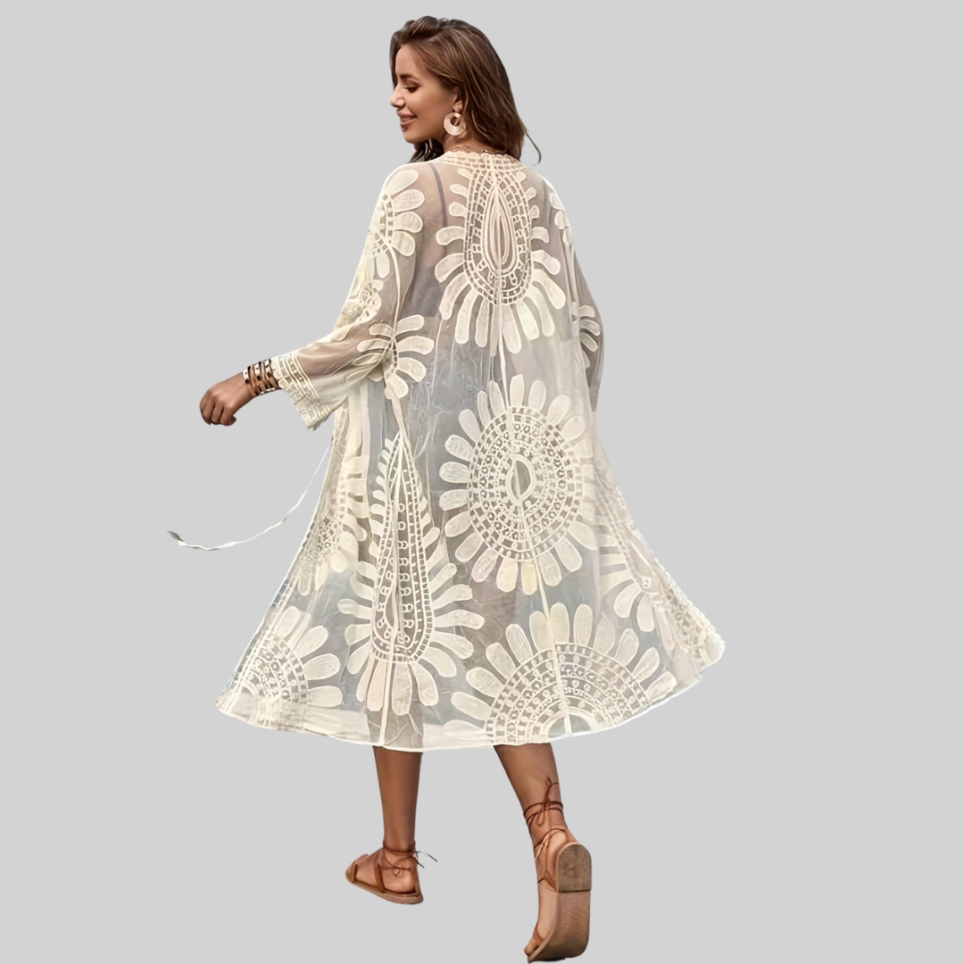 Valenzora Mesh Wrap – Boho – V-Neck Embroidered