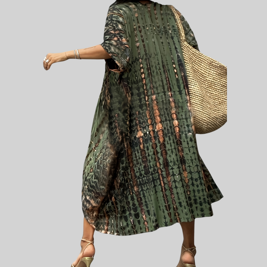 Valenzora Midi Kimono – Boho – Allover Print Loose Fit