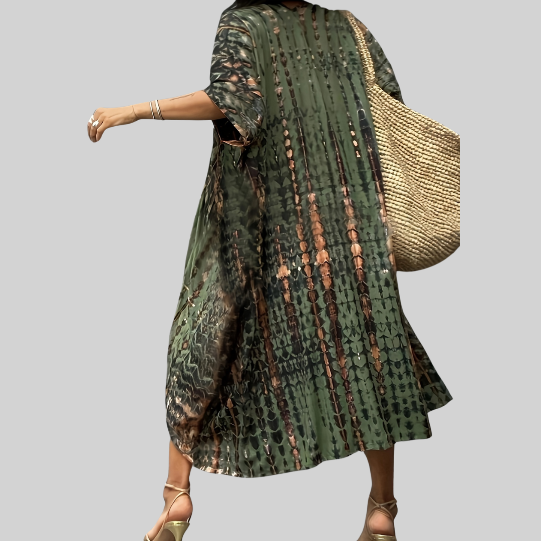 Valenzora Midi Kimono – Boho – Allover Print Loose Fit