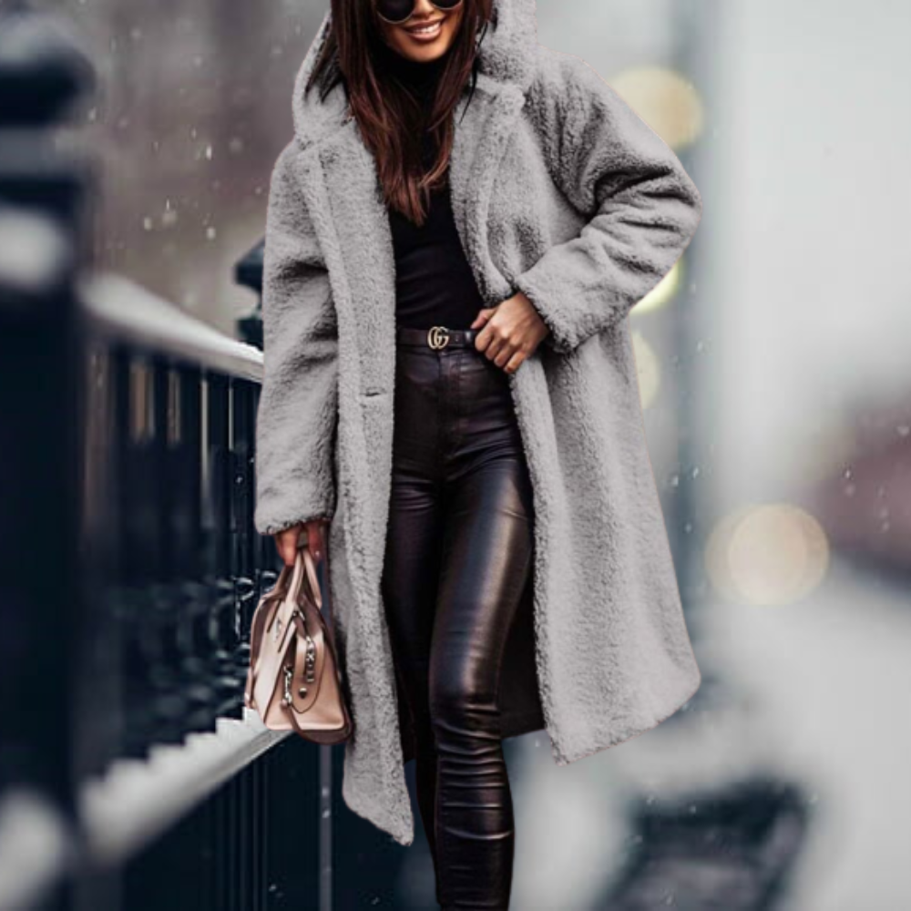 Valenzora - The coziest elegance faux fur hooded jacket