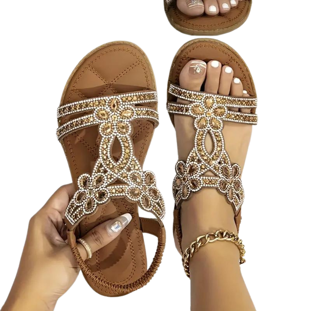 Valenzora Flat Sandals - Chic - Elastic Ankle Strap