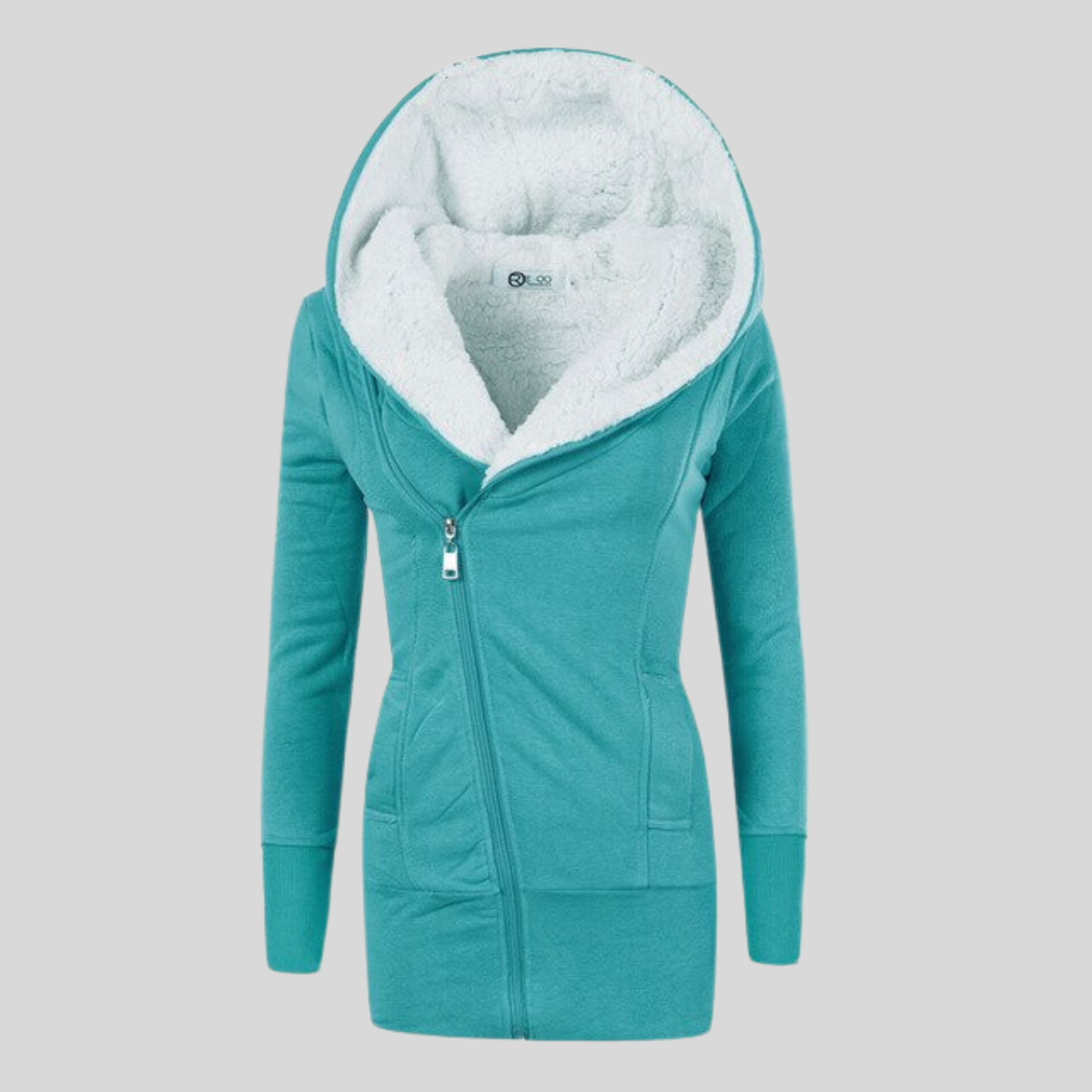 Fleece cardigan with hood