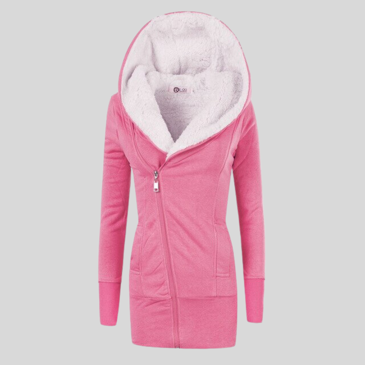 Fleece cardigan with hood