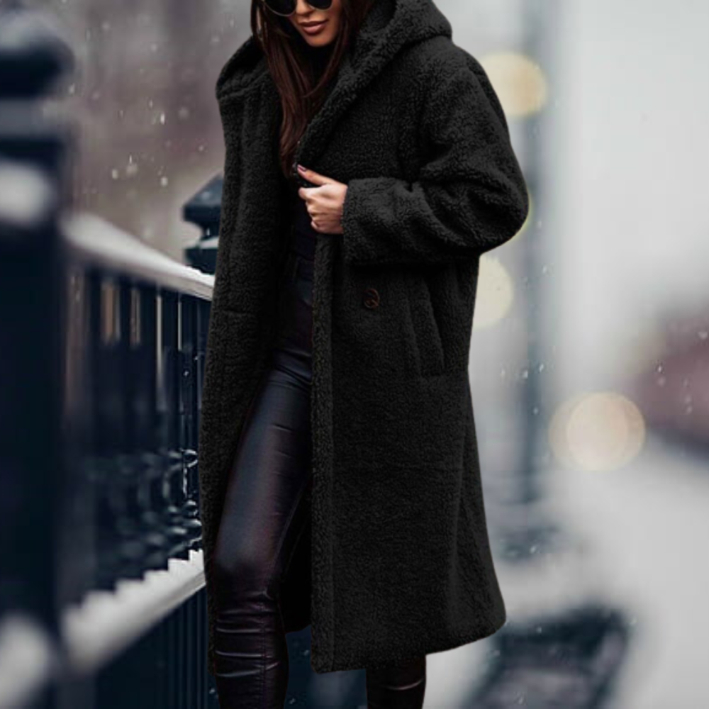 Valenzora - The coziest elegance faux fur hooded jacket