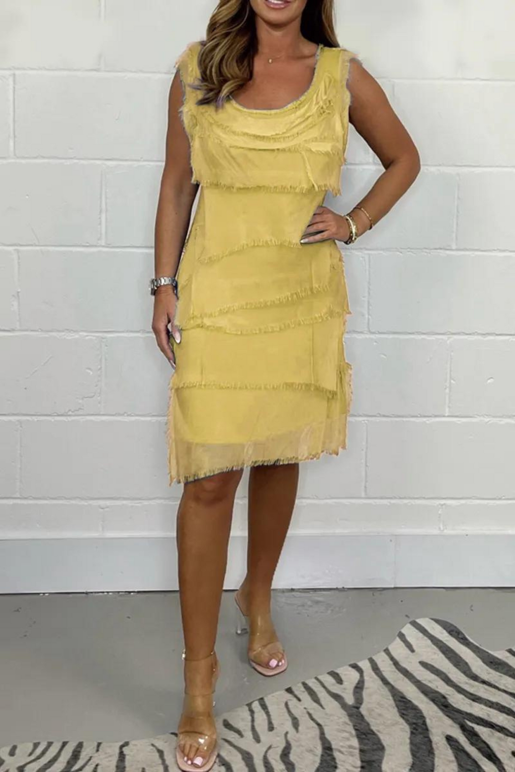 Elegant chiffon dress in a layered look – airy summer dress for parties & special occasions