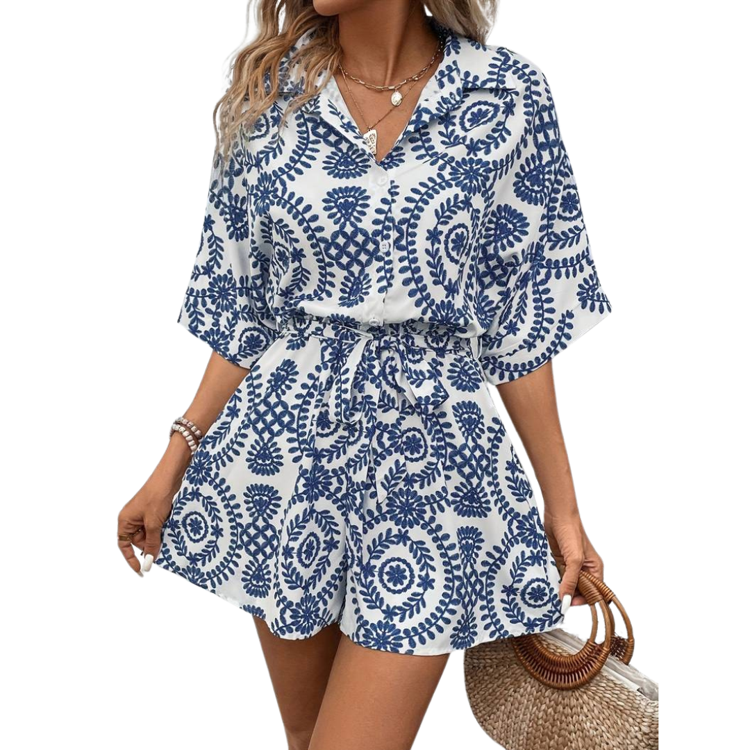 Valenzora Jumpsuit - Vintage - Short sleeves with belt