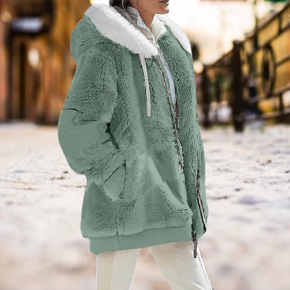 The most comfortable winter plush hooded jacket