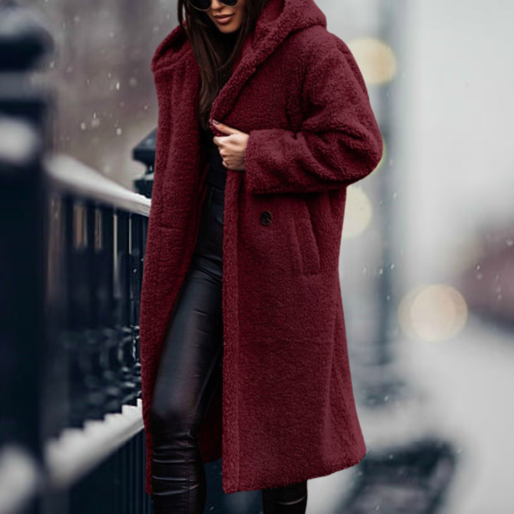 Valenzora - The coziest elegance faux fur hooded jacket