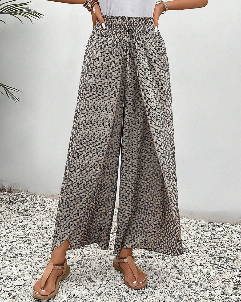 Hose mit Chiffonmuster