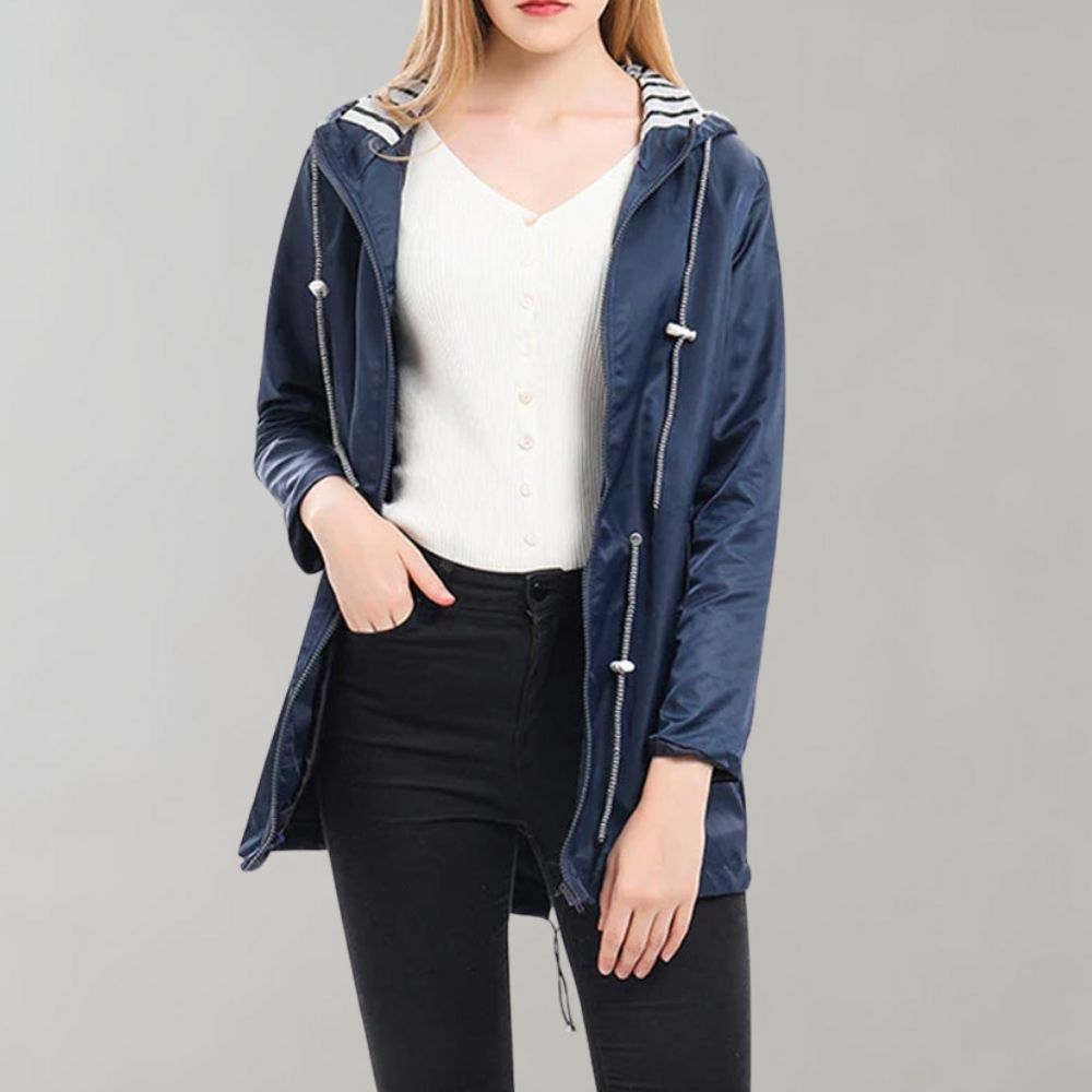long rain jacket for women