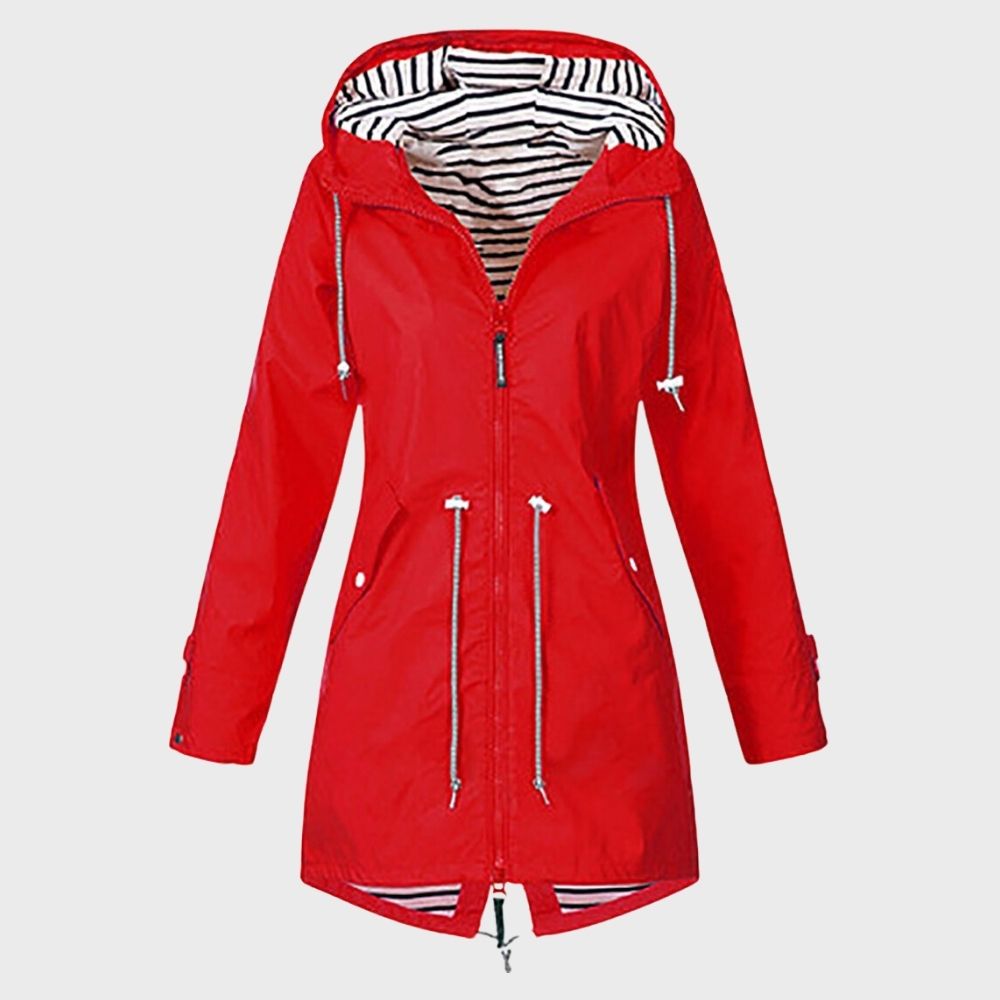 long rain jacket for women