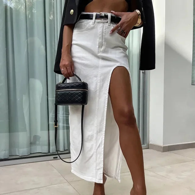 Vintage A-line denim skirt