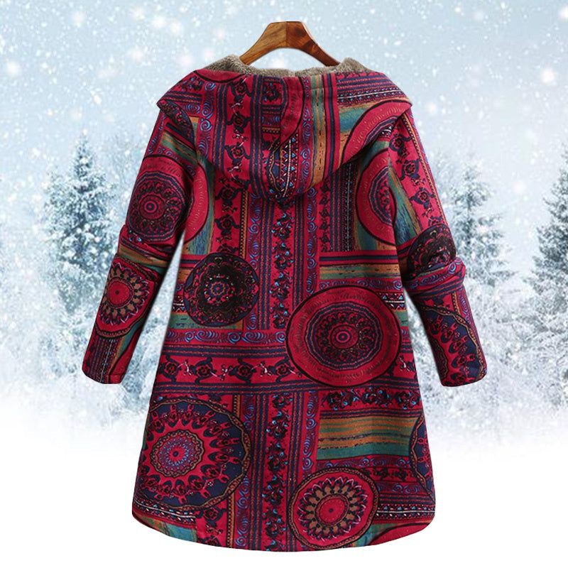 Printed jacket with hood