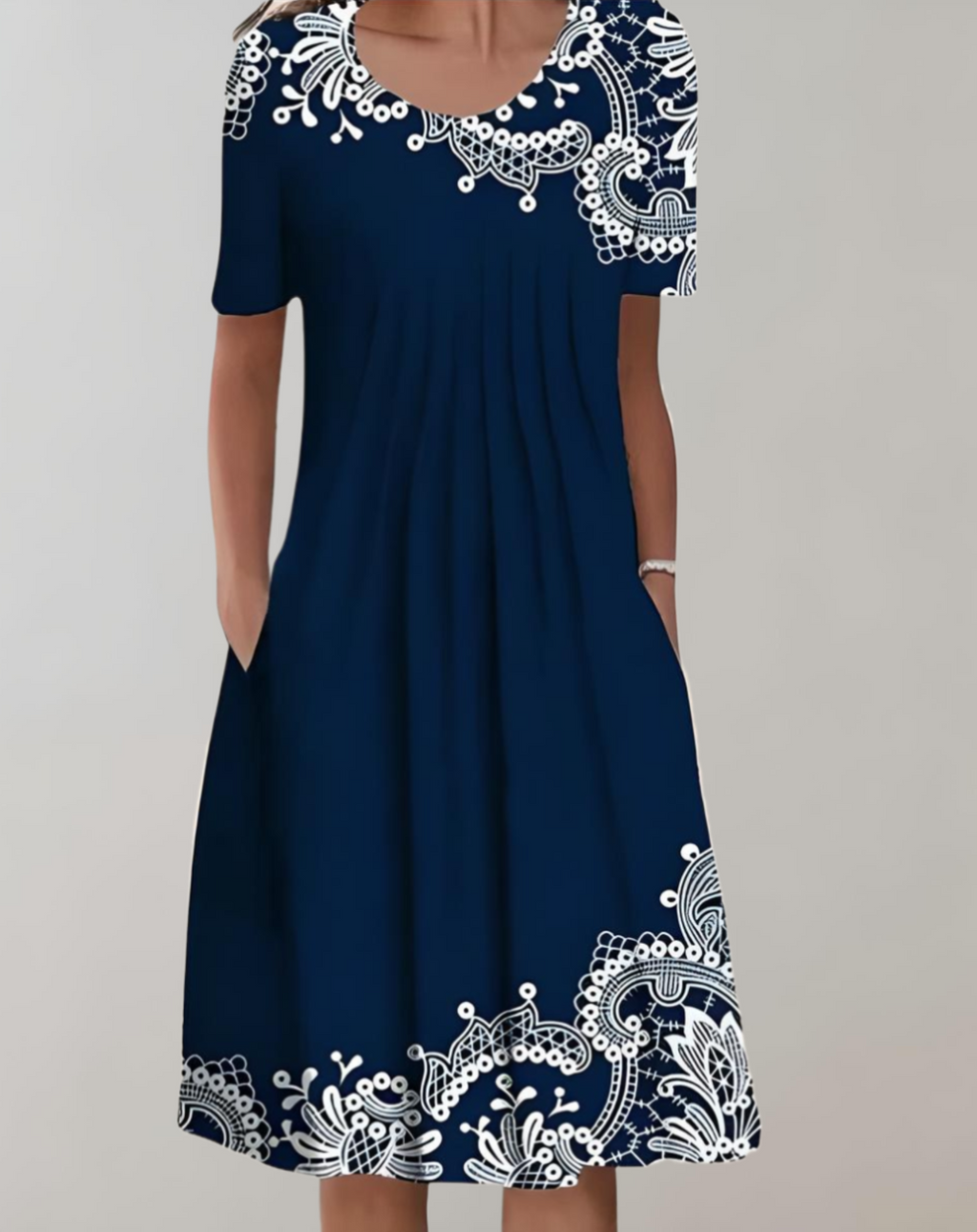 Valenzora | Sommerkleid V-Ausschnitt Blumenmuster leichtes Freizeitkleid