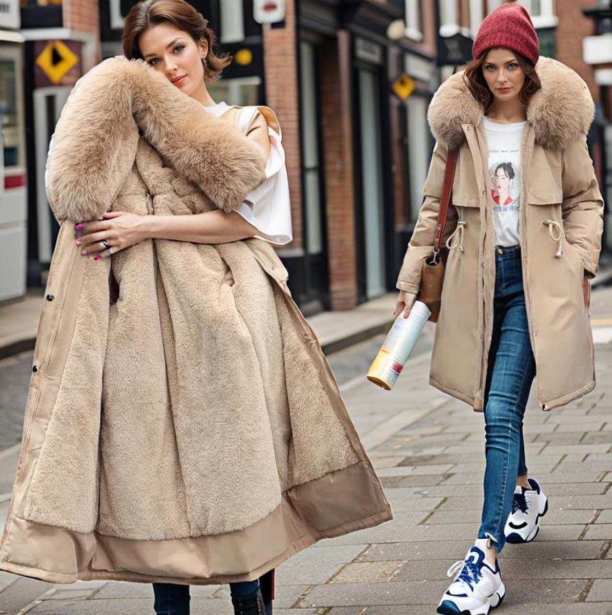 Valenzora | Damen-Winterjacke mit Pelzkragen