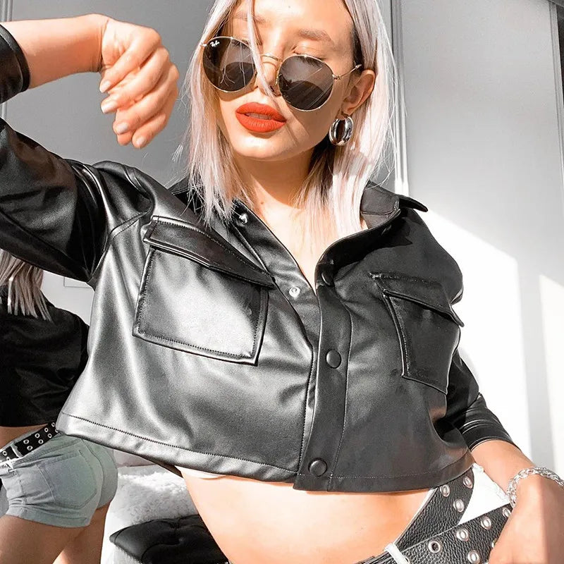 Valenzora | Leather jacket with hood