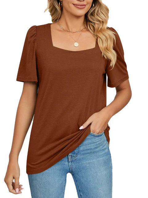 T-shirt with puff sleeves