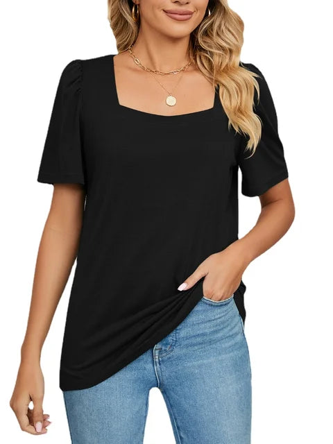 T-shirt with puff sleeves