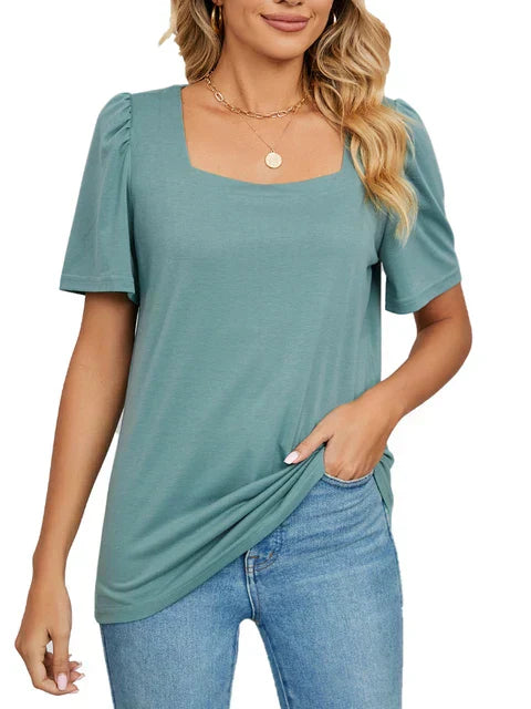 T-shirt with puff sleeves