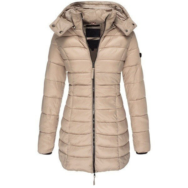 Mid-length slim warm cotton coat suit