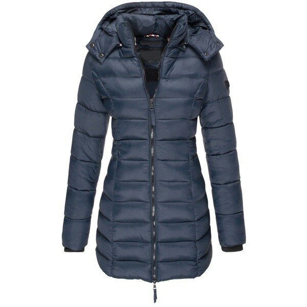 Mid-length slim warm cotton coat suit