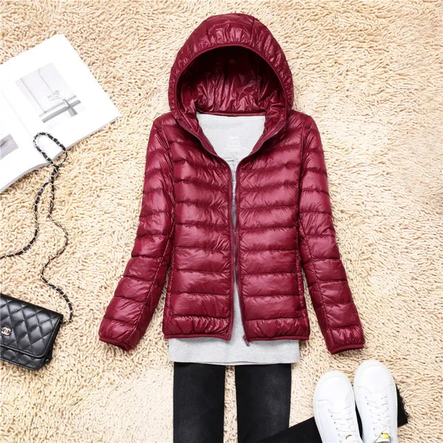 Polina | The new ultra-lightweight, packable down coats with hood