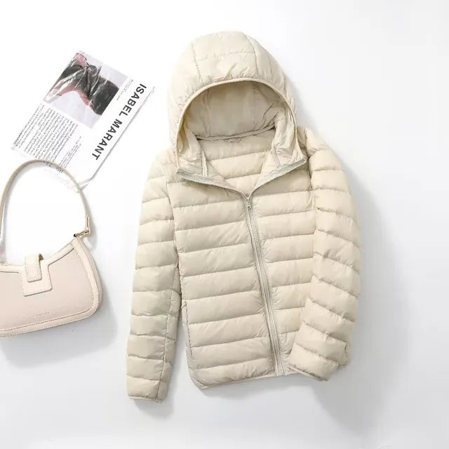 Polina | The new ultra-lightweight, packable down coats with hood
