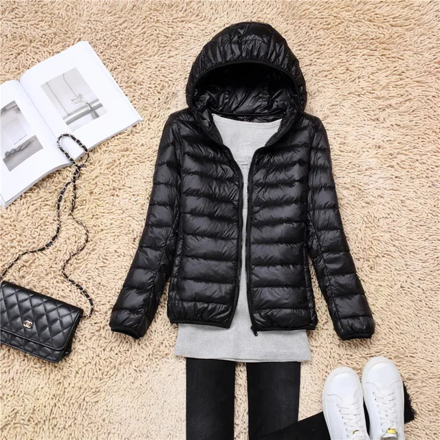 Polina | The new ultra-lightweight, packable down coats with hood