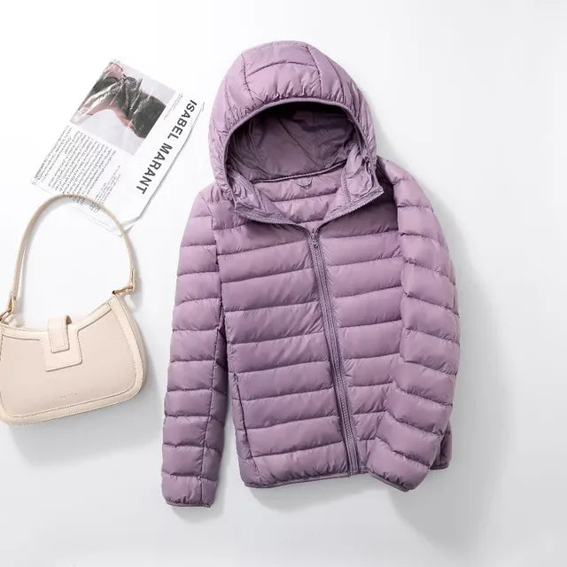Polina | The new ultra-lightweight, packable down coats with hood