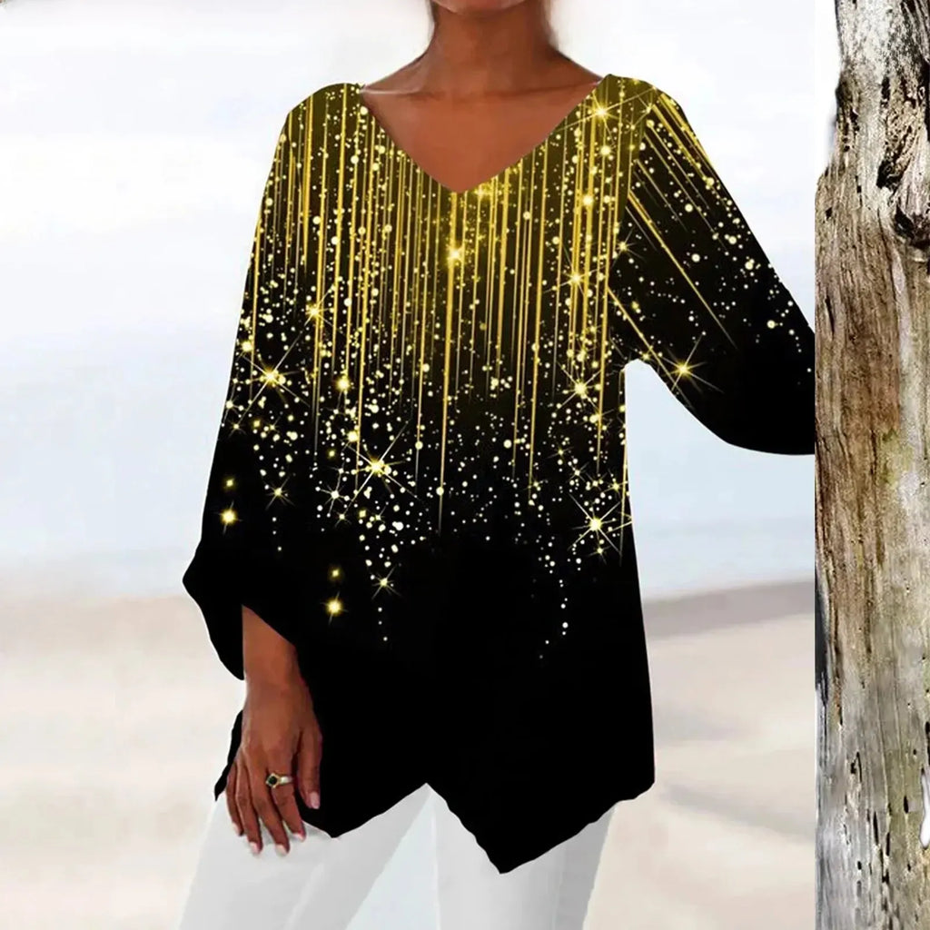 Valenzora | Vintage top with V-neck and elegant fit
