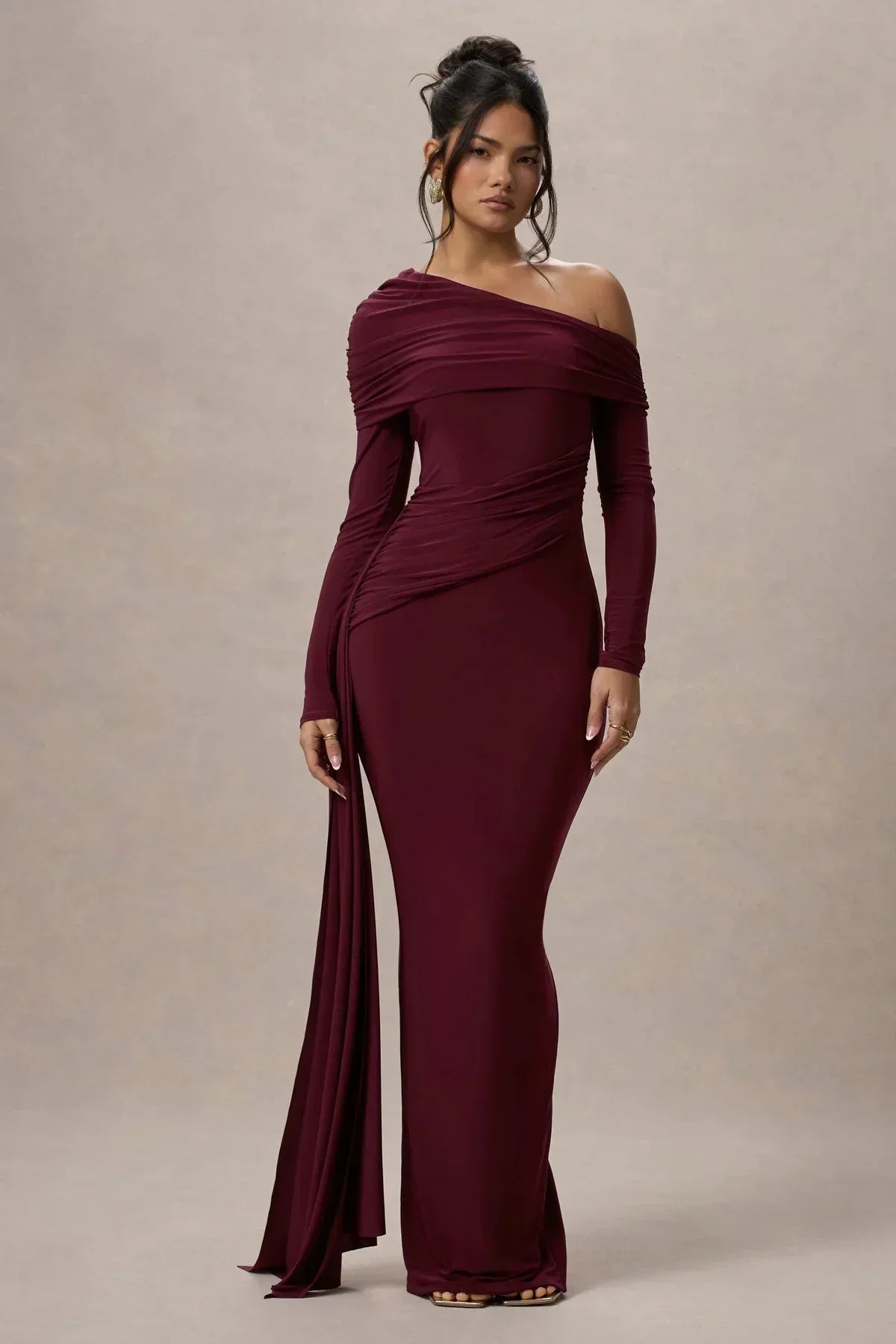 Valenzora | Plissiertes Maxikleid mit Schuppenmuster