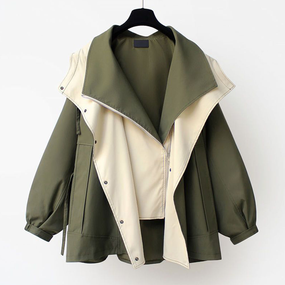 Valenzora | Mid-length, fitted women's windbreaker with hood and zipper
