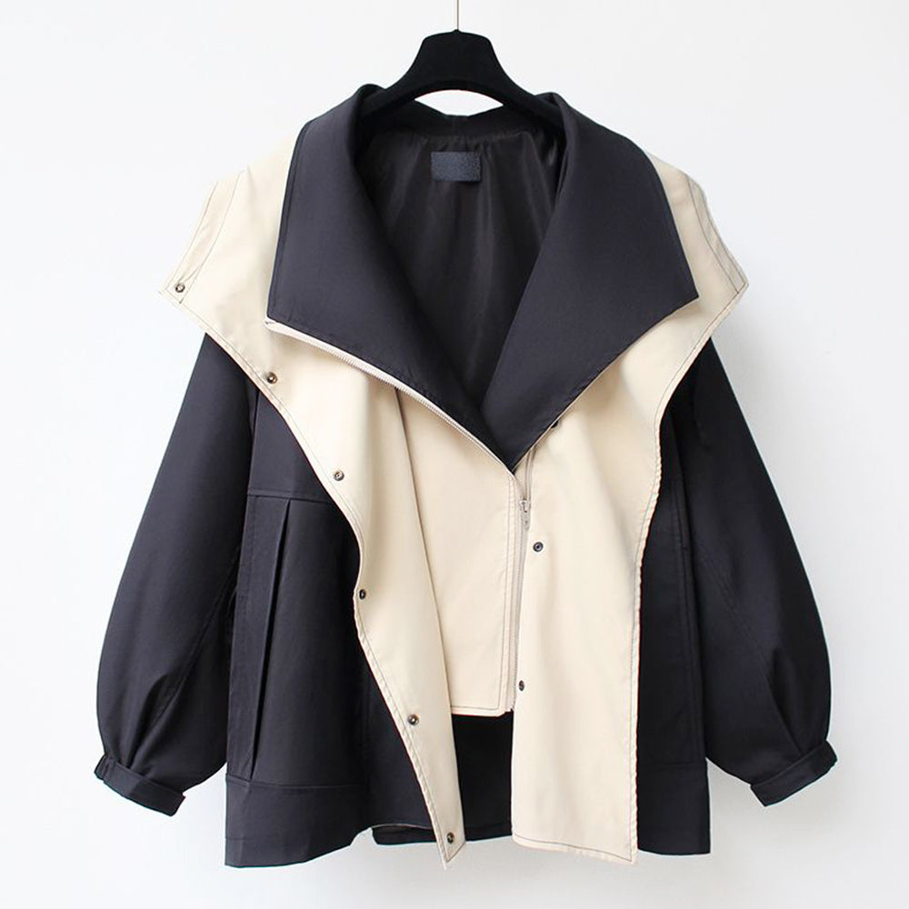 Valenzora | Mid-length, fitted women's windbreaker with hood and zipper