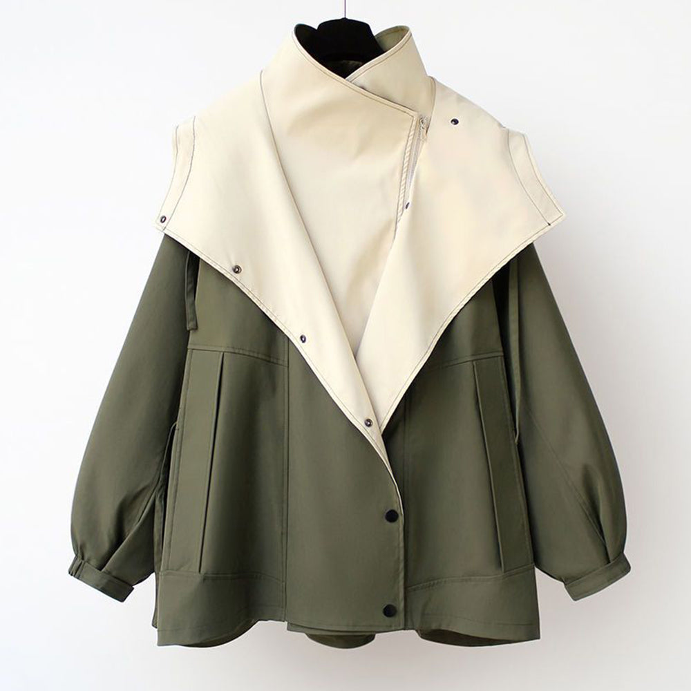 Valenzora | Mid-length, fitted women's windbreaker with hood and zipper