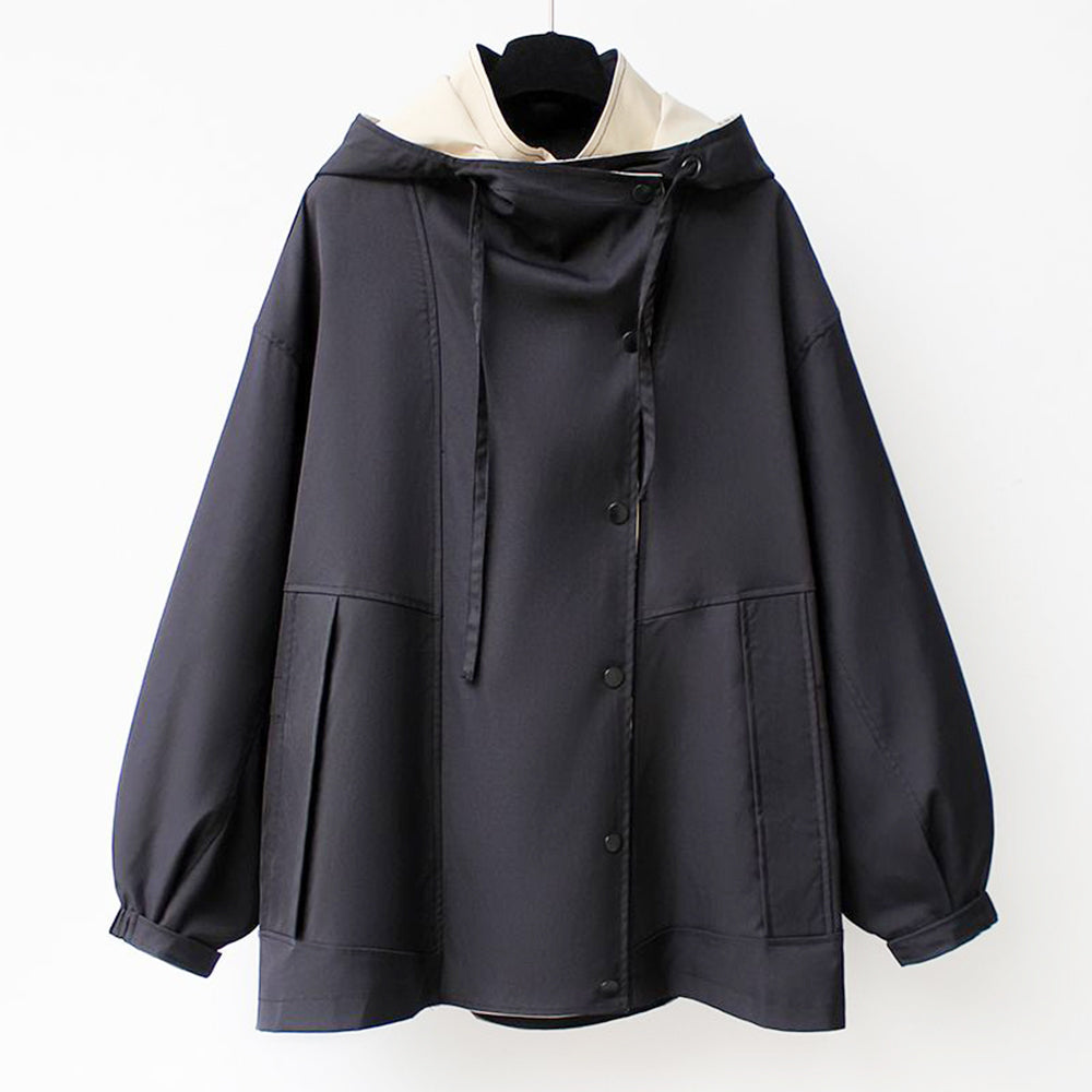 Valenzora | Mid-length, fitted women's windbreaker with hood and zipper