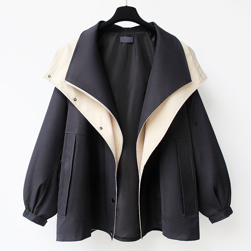 Valenzora | Mid-length, fitted women's windbreaker with hood and zipper