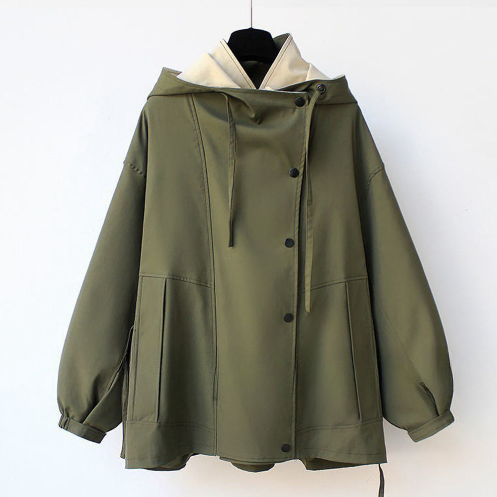 Valenzora | Mid-length, fitted women's windbreaker with hood and zipper
