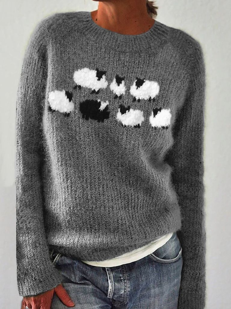 Langarm-Pullover mit Print