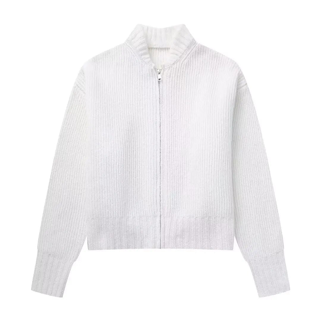 Großer Cardigan mit Reißverschluss