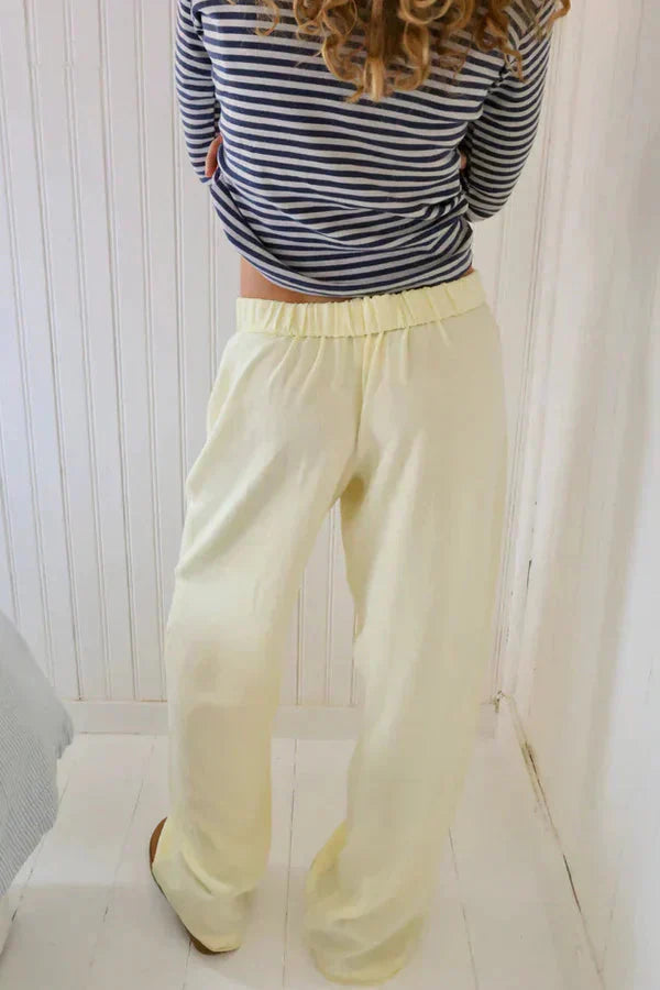 Valenzora | Low Rise Trousers with Elastic Waist and Low Waist - Women's Trousers