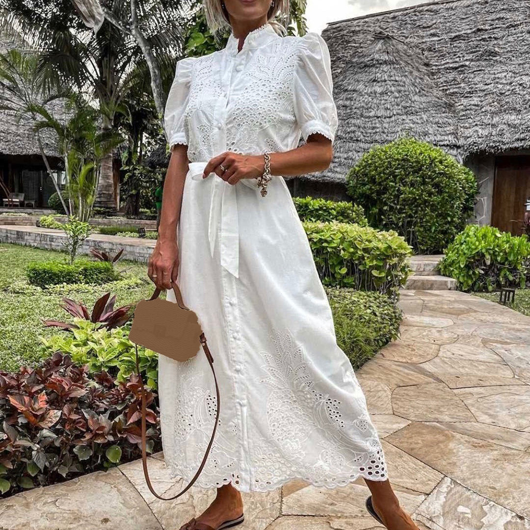 Valenzora - Elegantes besticktes Sommerkleid