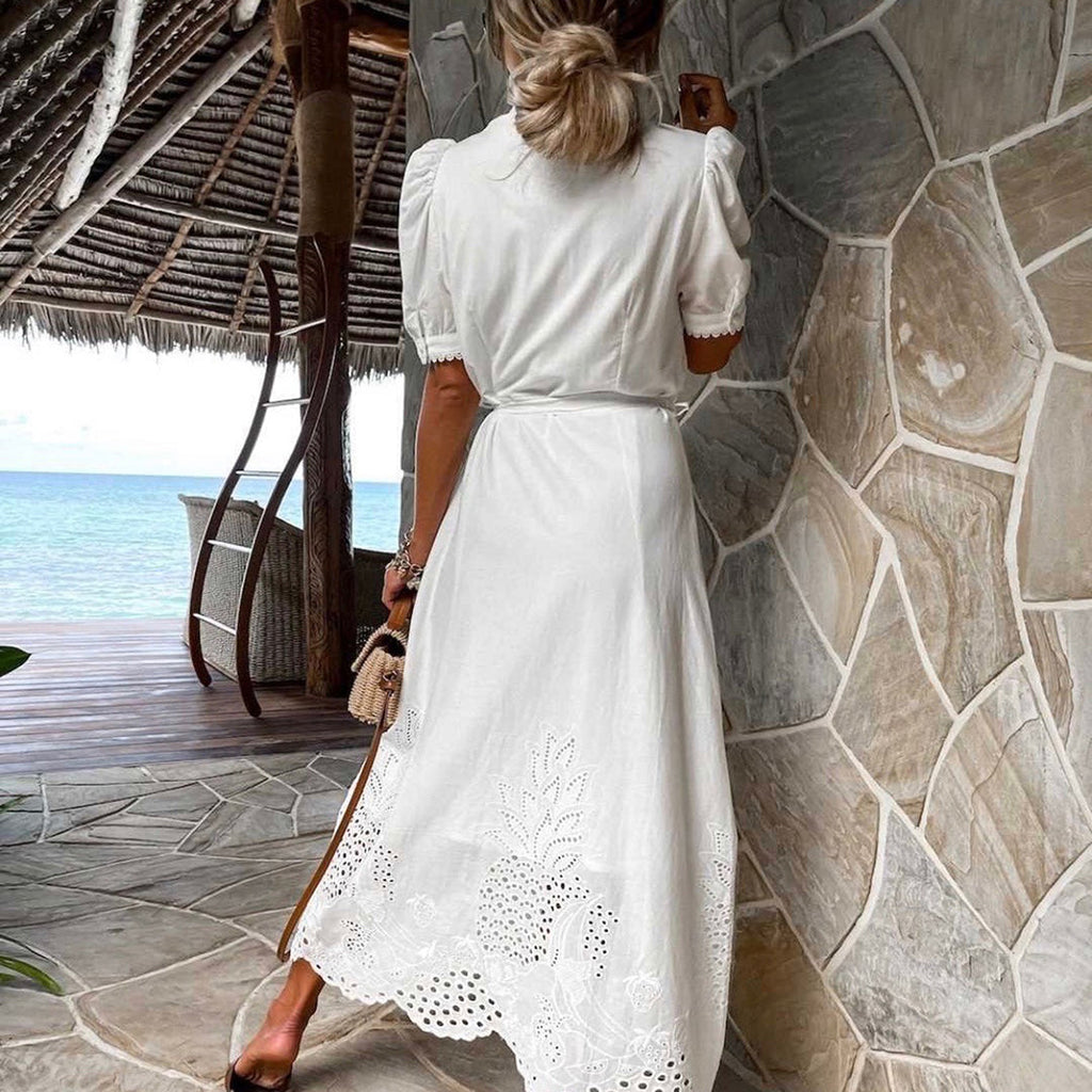 Valenzora - Elegantes besticktes Sommerkleid