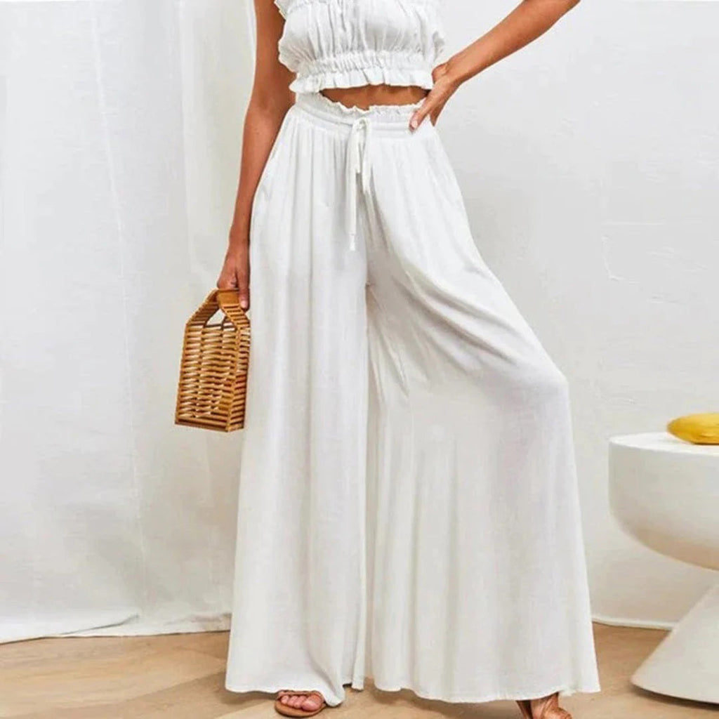 Valenzora | Elegant women's trousers with flowing fabric