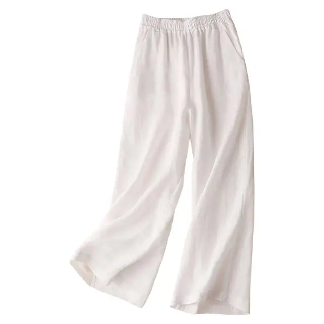 Valenzora | Wide linen cotton trousers