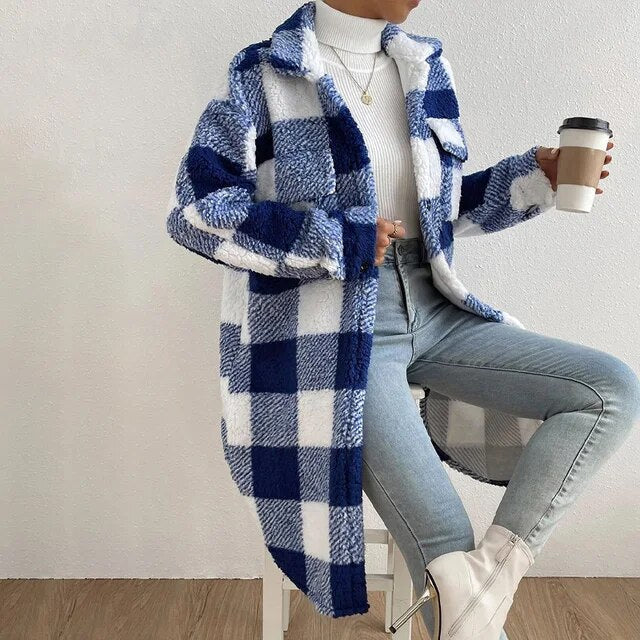 Valenzora | Checkered women's jacket with polar fleece